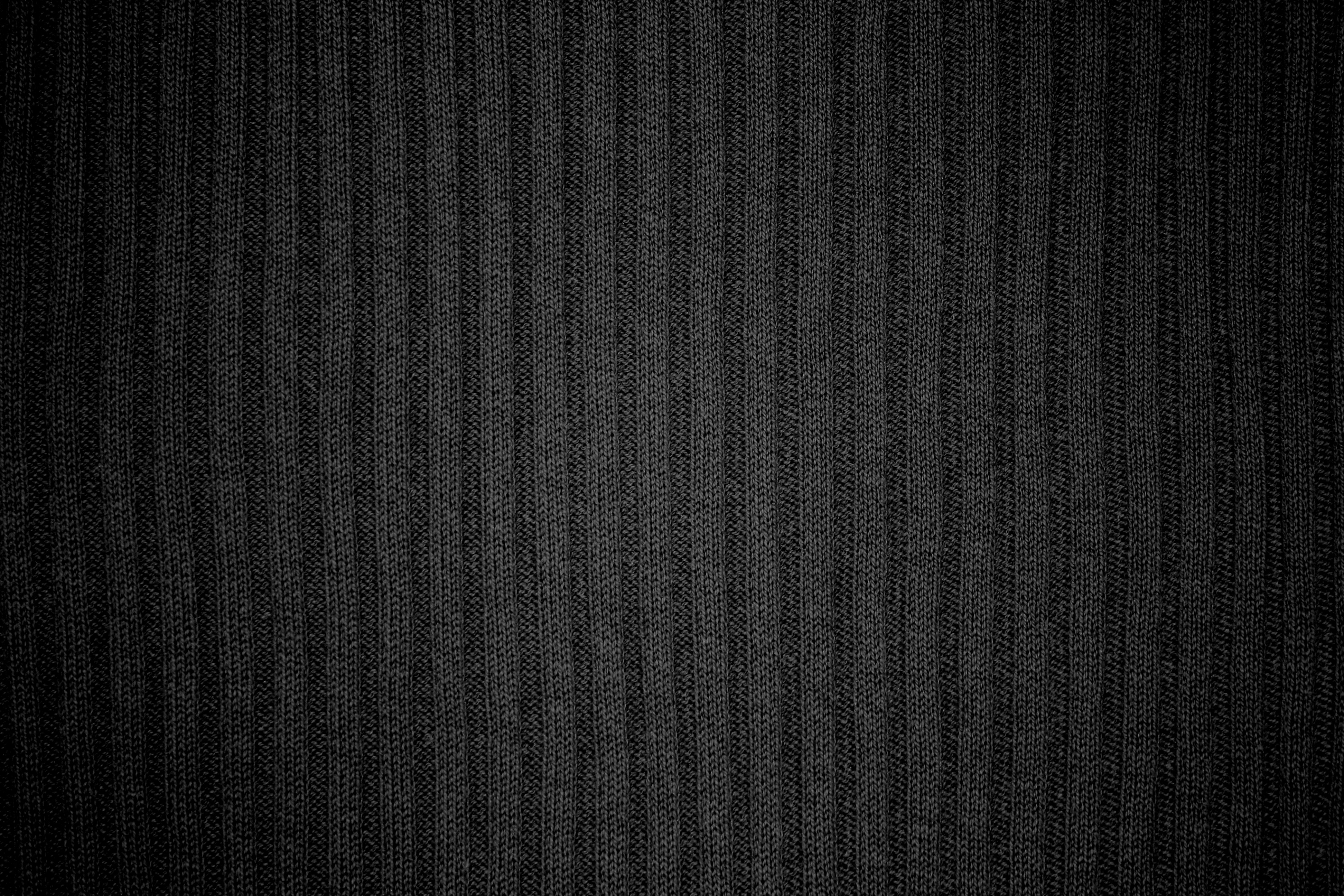 Black Ribbed Knit Fabric Texture Picture, Free Photograph