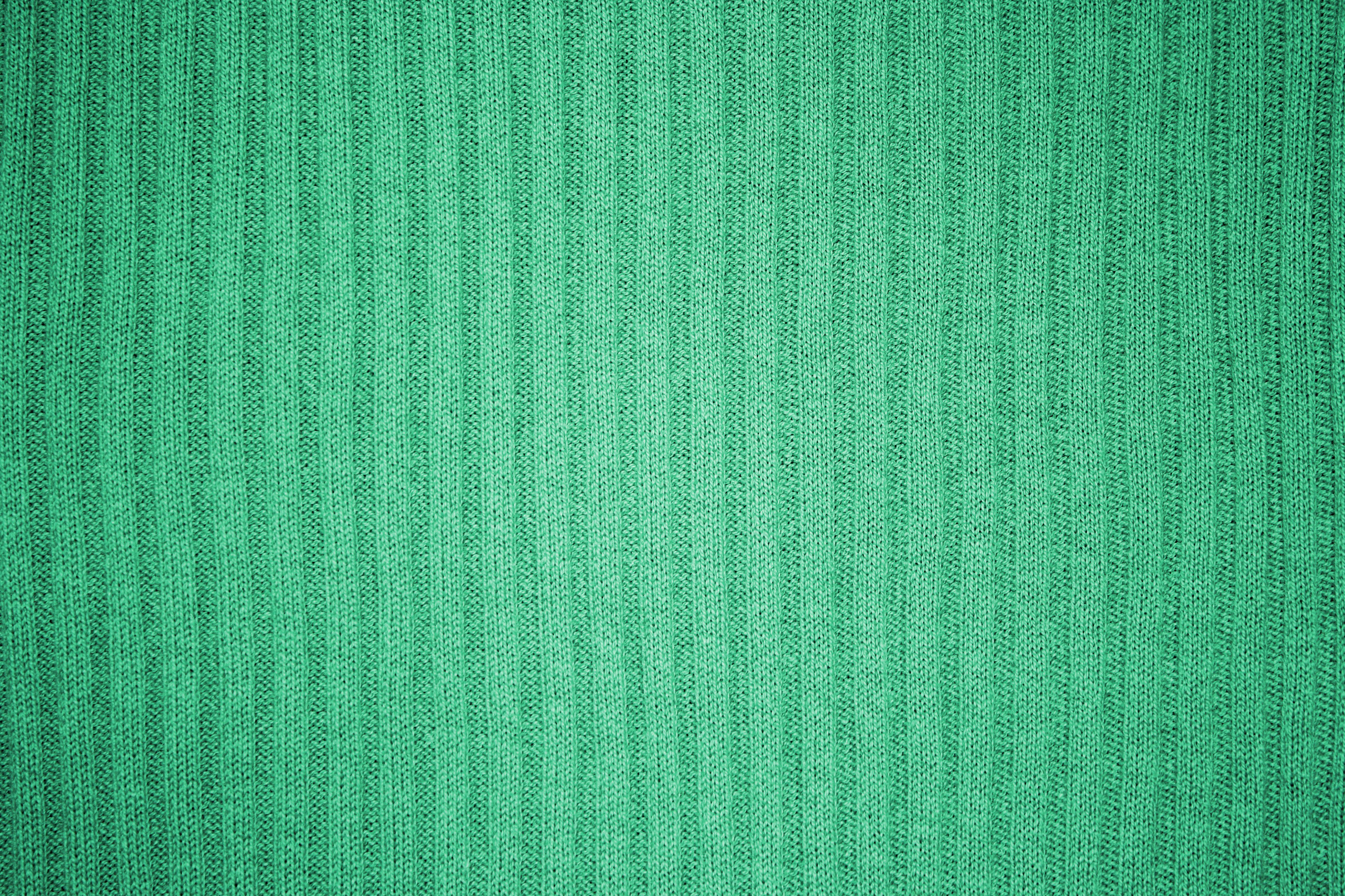 Green Ribbed Knit Fabric Texture Picture, Free Photograph