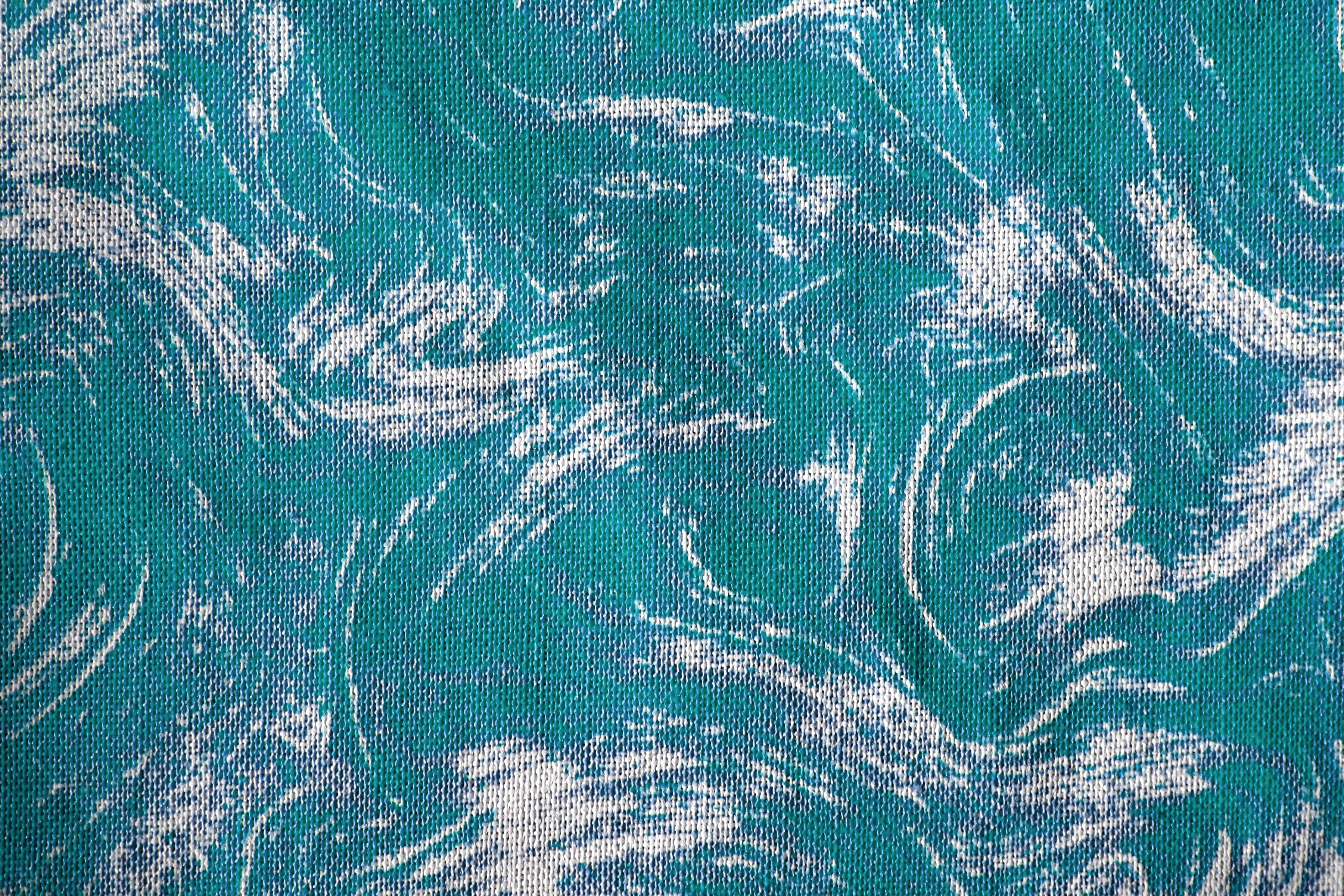 Fabric Texture With Teal Swirl Pattern Picture Free Photograph