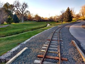 Train Tracks, Stream, and Path through Park - Free High Resolution Photo